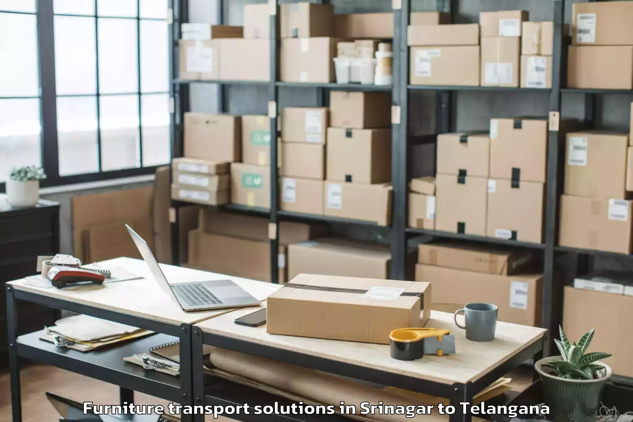 Efficient Srinagar to Ramadugu Furniture Transport Solutions